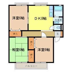 グリーンビレッジA棟の物件間取画像